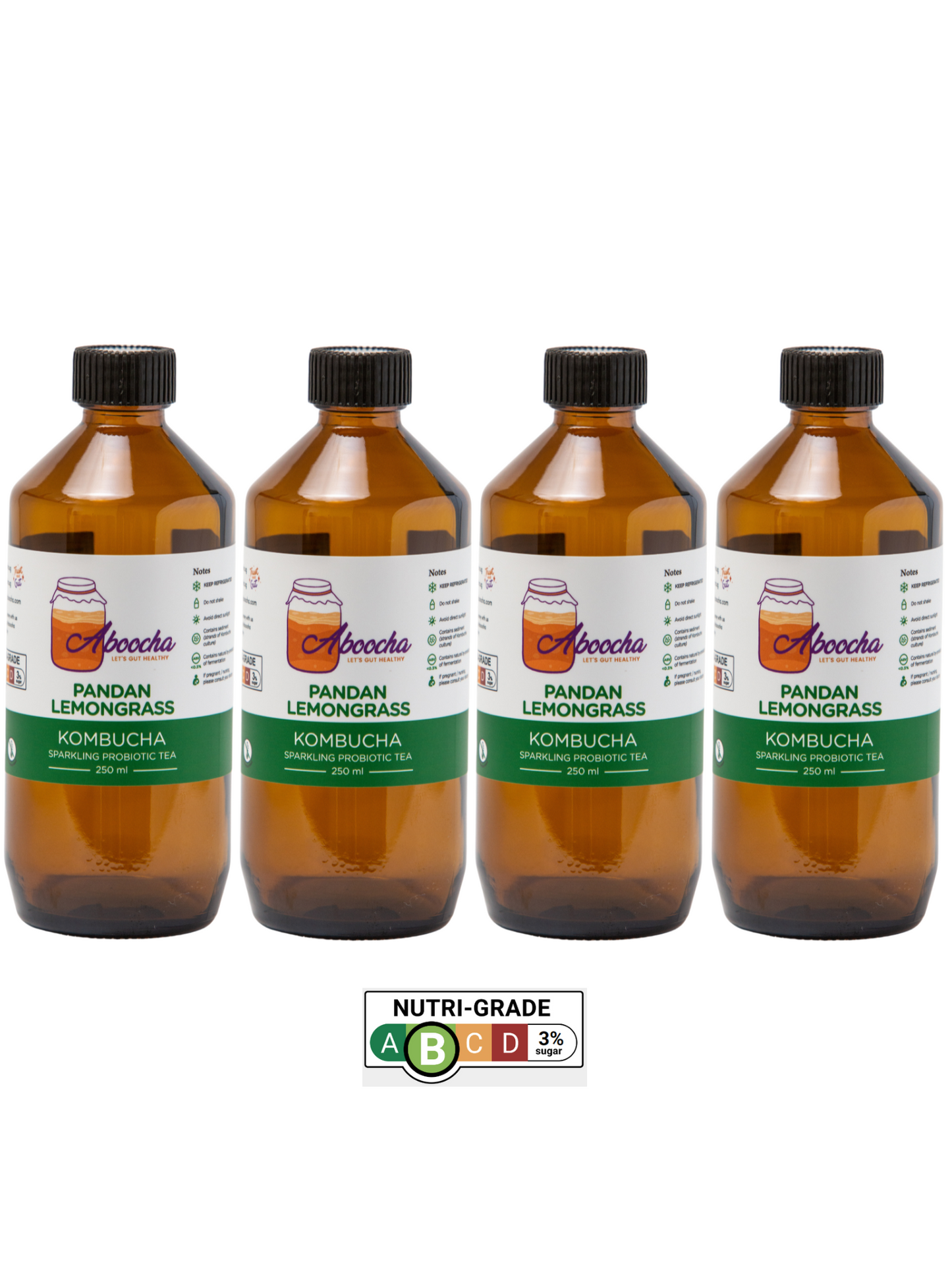 Bundle of 4- Pandan Lemongrass Kombucha