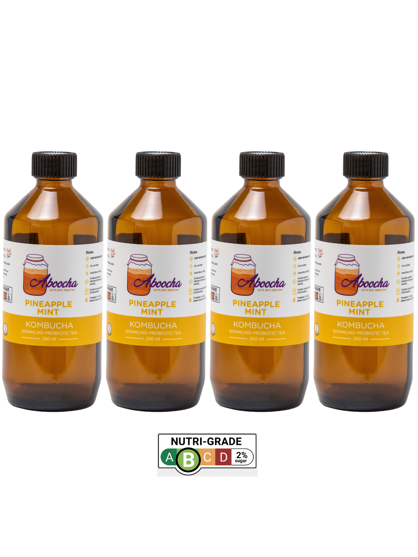 Bundle of 4- Pineapple Mint Kombucha