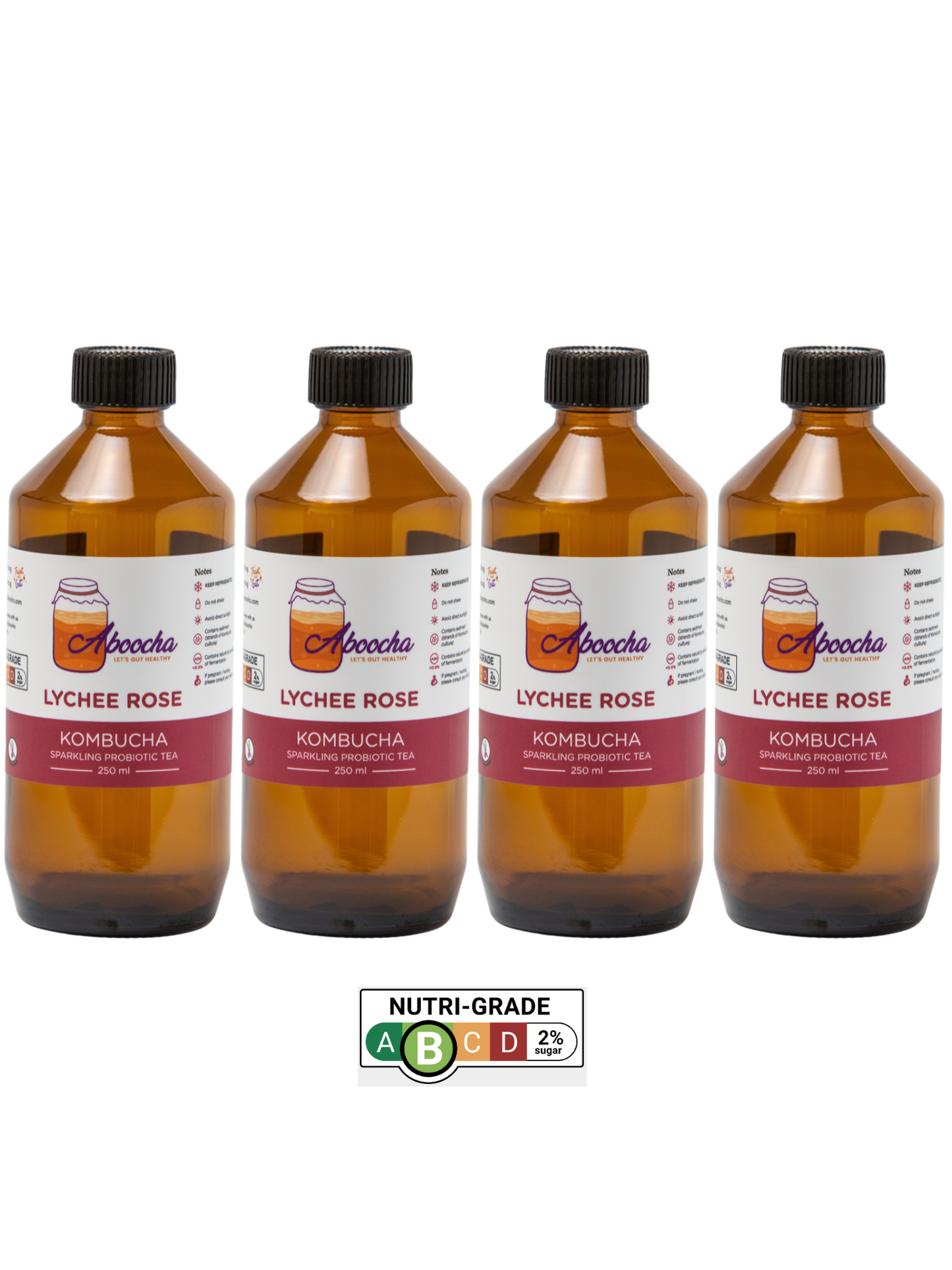 Bundle of 4- Lychee Rose Kombucha